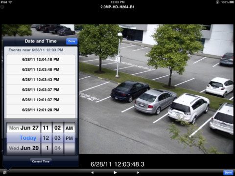 building parking lot on security camera